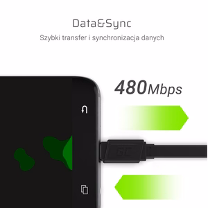 Green Cell KABGC03 USB kabelis 0,25 m USB A - USB C, melns