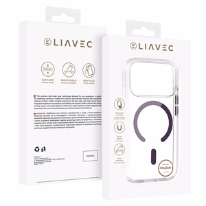 Liavec Pure vāciņš ar kameras vadības pogu, paredzēts iPhone 18 Pro/17 Pro, violets