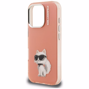 Karl Lagerfeld IML Aquarelle Choupette & Logo iPhone 16 Pro macins - roza