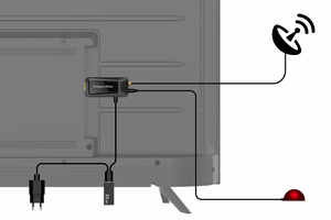 Mini DVB-T2 HEVC H.265 uztvērējs ar HDMI spraudni