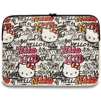 Hello Kitty PU Metal Logo apvalks 14" klēpjdatoram - bēšs