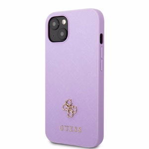Guess GUHCP13SPS4MU iPhone 13 mini 5.4" violets/violets cietais apvalks Saffiano 4G mazs metāla logotips