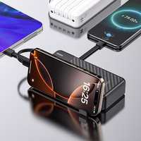 Dudao K11 Pro 20000mAh portatīvais lādētājs ar iebūvētiem kabeļiem - melna