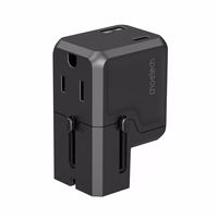Choetech PD6038 USB-C USB-A PD 20W ceļojumu lādētājs USA EU UK AU - melns