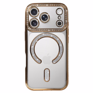 Чехол Bling MagSafe для iPhone 17 Pro Max золотой