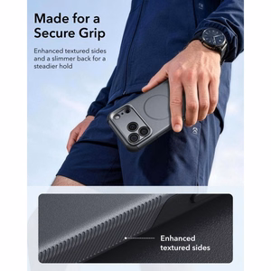 ESR Cyber Tough Kickstand MagSafe maciņš, paredzēts iPhone 18 Pro / 17 Pro, pelēks