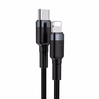Baseus CATLKLF-G1 Lightning - USB-C PD QC kabelis 18W 480Mb/s 1m - melns un pelēks
