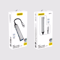 Dudao HUB 4in1 USB-C - 4x USB-A (3 x USB2.0 / USB3.0) 6.3cm melns (A16T)