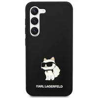 Karl Lagerfeld silikona Choupette viedtālruņa apvalks Samsung Galaxy S24+ - melns