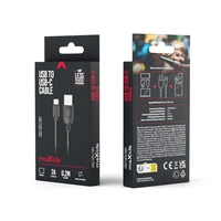 Maxlife kabelis USB - USB-C 0,2 m 2A melns