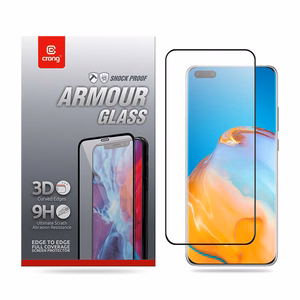 Crong 3D Armour Glass 9H rūdīta stikla aizsargs visam Huawei P40 Pro ekrānam ar uzstādīšanas rāmi