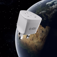 Adapteris no UK sienas kontaktdakšas uz universālo kontaktdakšu