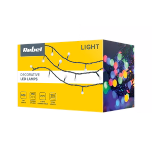 Rebel āra LED Ziemassvētku lampiņas, 10 m, RGB, maināmi gaismas režīmi