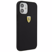 Ferrari FESSIHCP12SBK iPhone 12 mini 5.4" melns/melns cietais apvalks On Track Silicone