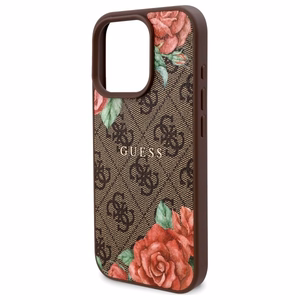 Guess GUHMP16XP4ROPEMCW iPhone 16 Pro Max 6.9" brown/brown hardcase 4G Flowers Print MagSafe