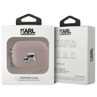 Karl Lagerfeld Monogramma Karl & Choupette galvas apvalks AirPods Pro 2 - rozā