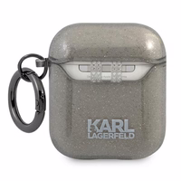 Karl Lagerfeld KLA2UCHGK AirPods 1/2 vāciņš melns/melns Glitter Choupette