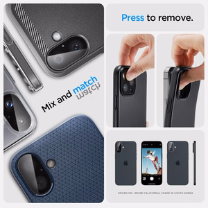 Spigen Optik GLAS.TR защита камеры 2-PACK для iPhone 16 / 16 Plus - чёрный