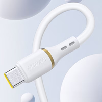 Dudao L25L USB-A - Lightning Kabelis 1m 30W with Soft Silicone Braid - Balts