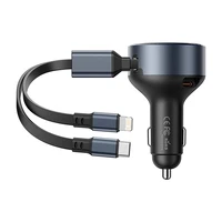 Vention FFOB0 USB-C auto lādētājs + USB-C/Lightning 30W kabelis