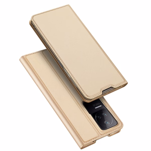 Dux Ducis Skin Pro atverams viedtālruņa apvalks Xiaomi Poco F4 5G zelta