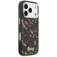 Guess IML Script Metal MagSafe Maciņš for iPhone 17 Pro - melns and brūns