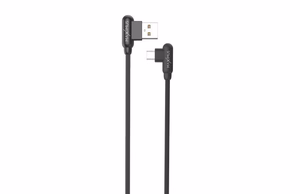 Kabelis MX CORNER ātrās uzlādes Micro USB 2.4A/1M/ melns leņķa