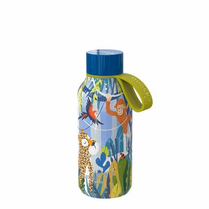 Quokka Solid Kids with Strap nerūsējošā tērauda termopudele, 330 ml, Jungle