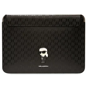 Karl Lagerfeld Saffiano Monogramma Ikonik apvalks 14" klēpjdatoram - melns