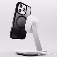 Puro krāsu pārejas MagSafe silikona apvalks iPhone 16 Pro Max viedtālrunim – melnā krāsā