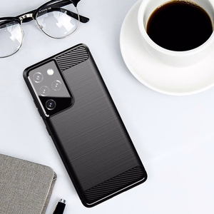 Oglekļa apvalks elastīgs pārklājums TPU apvalks Samsung Galaxy S21 Ultra 5G melns