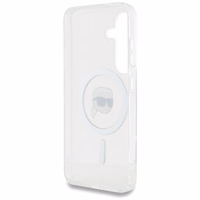 Viedtālruņa apvalks Karl Lagerfeld Button Karl Head Printed Logo Magnētiskais Samsung Galaxy S25 balts