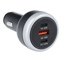 Automašīnas lādētājs USB A + 2 x Type C PD QC3.0 3A 191W CC69-2C1A melns