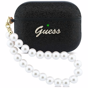 Guess Glitter Pearl Siksniņa Maciņš for AirPods Pro 3 - melns