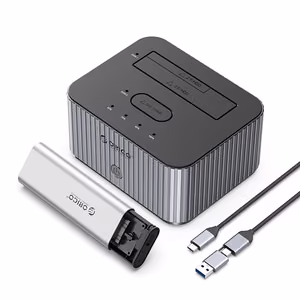 Orico IT28E-C 2 disku dokstacija ar M.2 NVME 2.5"/3.5 HDD/2.5" SSD klonēšanas funkciju - pelēka