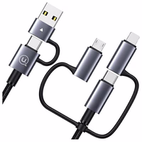 USAMS kabelis 6in1 Fast charging 60W 1,2m Data Cable Digital dispay Aluminium Alloy Seria Sufeng SJ713