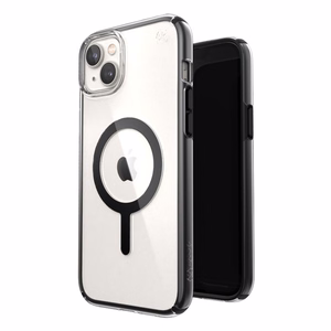 Speck Presidio Perfect-Clear with Impact Geometry + MagSafe vāciņš ierīcei iPhone 15 Plus / 14 Plus, ar Microban pretmikrobu aizsardzību, “Clear / Black” krāsu kombinācija