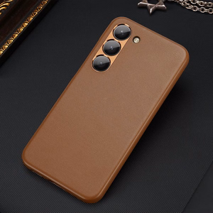 Dux Ducis Grit viedtālruņa apvalks Samsung Galaxy S23+ elegants apvalks no mākslīgās ādas brūna