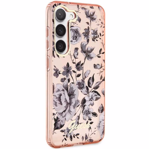 Guess GUHCS23MHCFWSP S23+ S916 rozā/rozā cietais apvalks Flower Collection