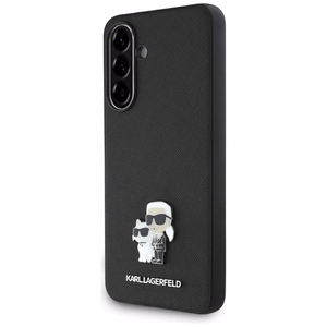 Karl Lagerfeld Saffiano Case w/ K&C Metal Logo for Samsung Galaxy A56 - Black