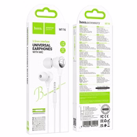 HOCO vadu austiņas Jack 3,5 mm ar mikrofonu M116 balta