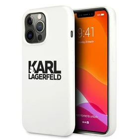 Karl Lagerfeld silikona viedtālruņa apvalks ar Stack Logo iPhone 13 Pro / 13 6.1" - balts