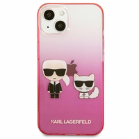 Karl Lagerfeld Gradient Ikonik Karl&Choupette viedtālruņa apvalks iPhone 13 mini – rozā