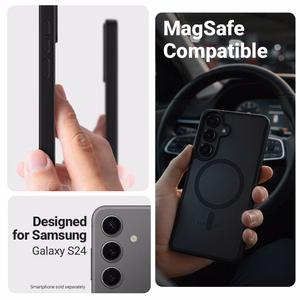 Crong Hybrid Matte Magnetic MagSafe vāciņš ierīcei Samsung Galaxy S24, melns