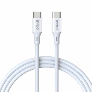 BWOO kabelis USB-C - USB-C 2m 60W ABS + TPE balts