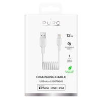 Puro 12W USB-A - Lightning spirālveida kabelis 1m - balts