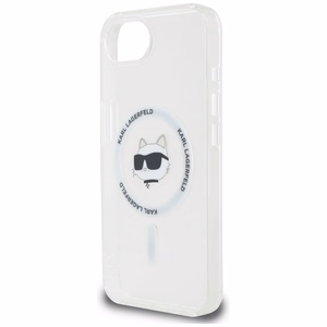 Karl Lagerfeld IML Metal Choupette Head MagSafe iPhone 16e viedtālruņa apvalks - balts