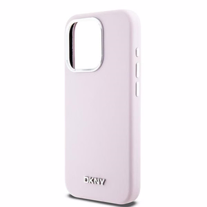 DKNY Liquid Silicone Small Metal Logo MagSafe Viedtālruņa apvalks iPhone 15 Pro - rozā (m)