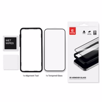 Crong 3D Armor Glass - 9H Full līme Tempered Glass iPhone 16 / iPhone 15 + Installation Frame