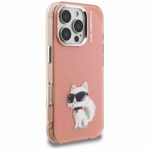 Karl Lagerfeld IML Aquarelle Choupette & Logo iPhone 16 Pro macins - roza